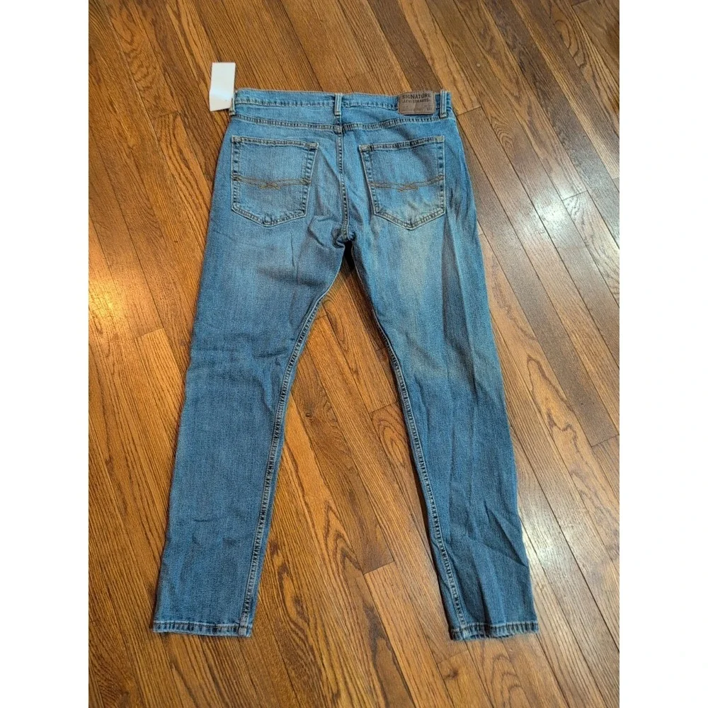 EUC Levis Signature S37 Slim Vintage Mens Jeans Distress 36 x 32 Lt Wash Stretch